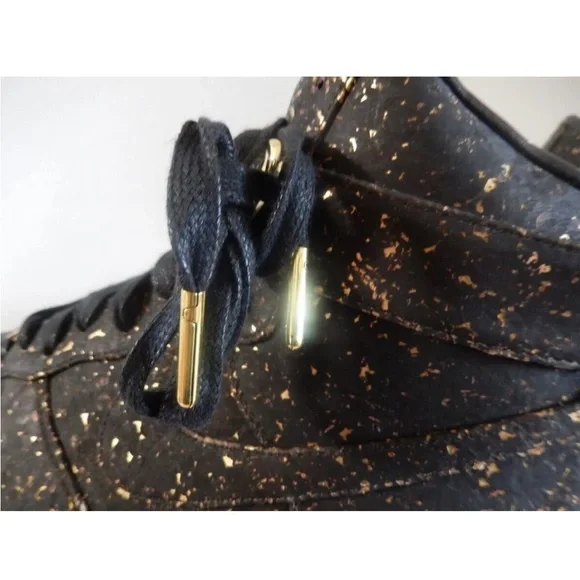 NIKE AIR FORCE 1 HIGH CORK ID NBA CHAMPIONSHIP BLACK GOLD SZ  display picture 1